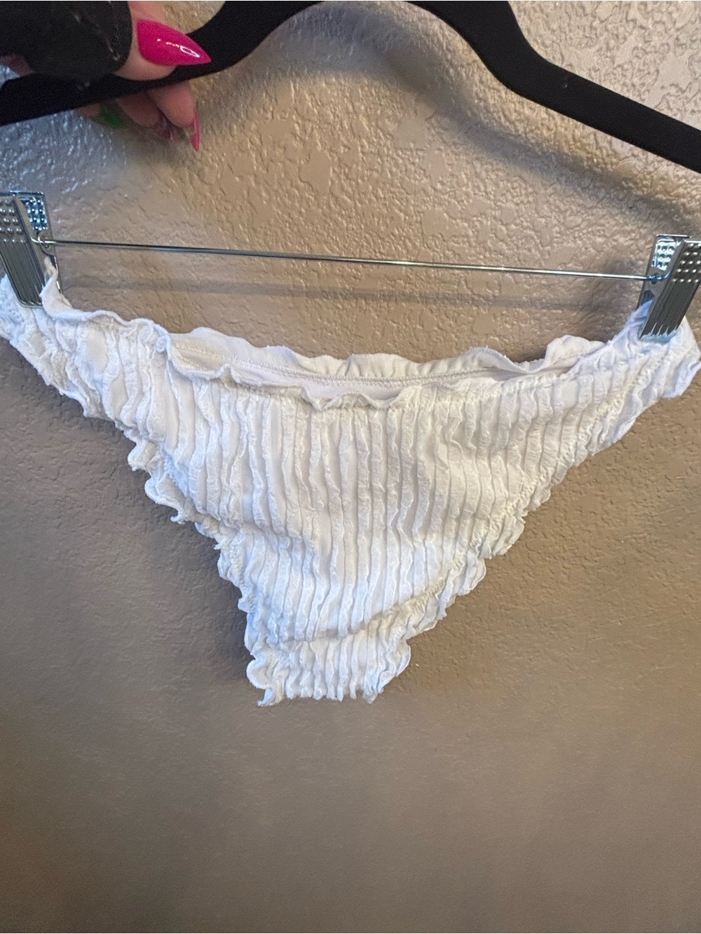 White Ruffled Ribbed Bikini Set - Women Swim - Picture 6 of 8